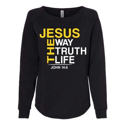 Jesus The Way Truth Life John 14:6 Womens California Wash Sweatshirt