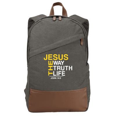 Jesus The Way Truth Life John 14:6 Cotton Canvas Backpack