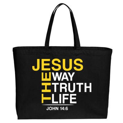 Jesus The Way Truth Life John 14:6 Cotton Canvas Jumbo Tote