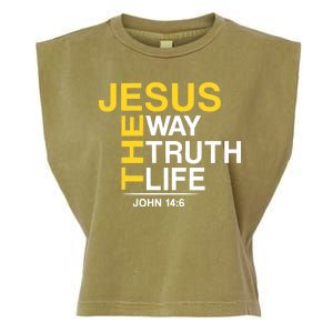 Jesus The Way Truth Life John 14:6 Garment-Dyed Women's Muscle Tee