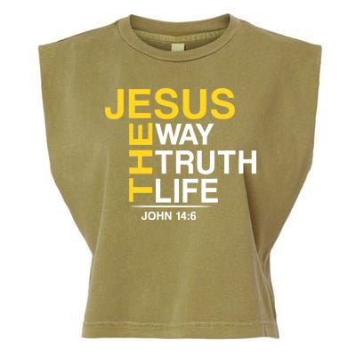 Jesus The Way Truth Life John 14:6 Garment-Dyed Women's Muscle Tee