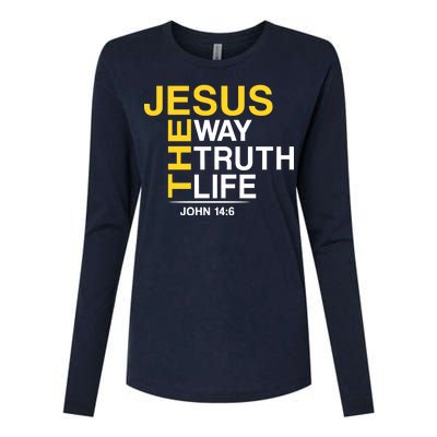 Jesus The Way Truth Life John 14:6 Womens Cotton Relaxed Long Sleeve T-Shirt