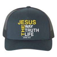 Jesus The Way Truth Life John 14:6 Yupoong Adult 5-Panel Trucker Hat