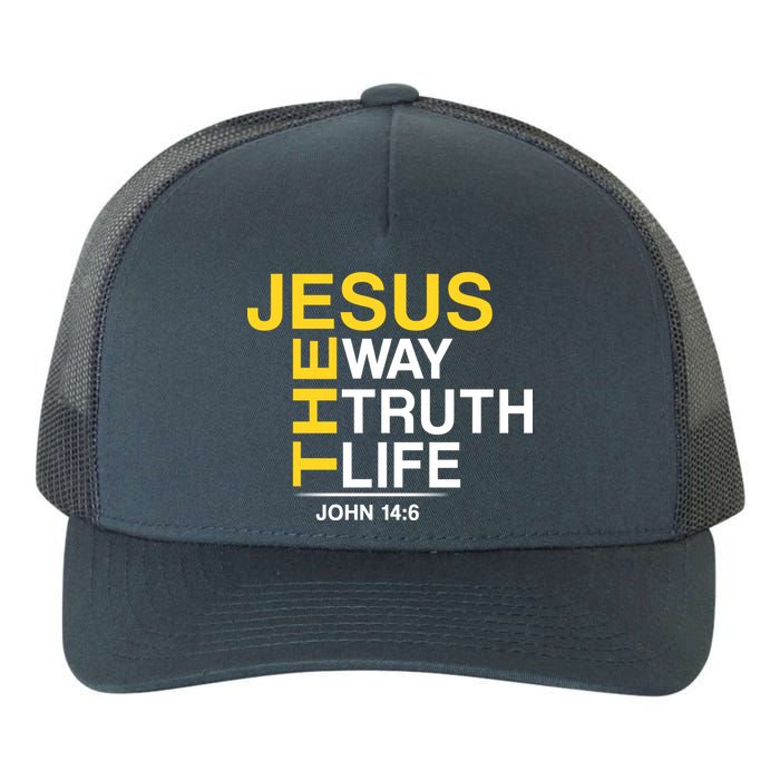 Jesus The Way Truth Life John 14:6 Yupoong Adult 5-Panel Trucker Hat