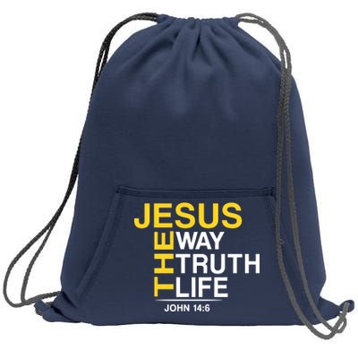 Jesus The Way Truth Life John 14:6 Sweatshirt Cinch Pack Bag