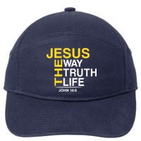 Jesus The Way Truth Life John 14:6 7-Panel Snapback Hat