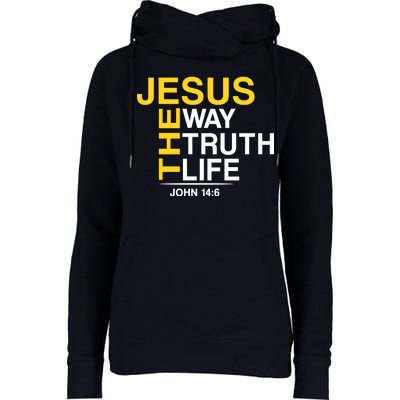 Jesus The Way Truth Life John 14:6 Womens Funnel Neck Pullover Hood