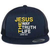 Jesus The Way Truth Life John 14:6 Flat Bill Trucker Hat