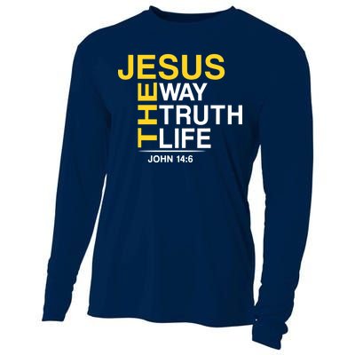 Jesus The Way Truth Life John 14:6 Cooling Performance Long Sleeve Crew