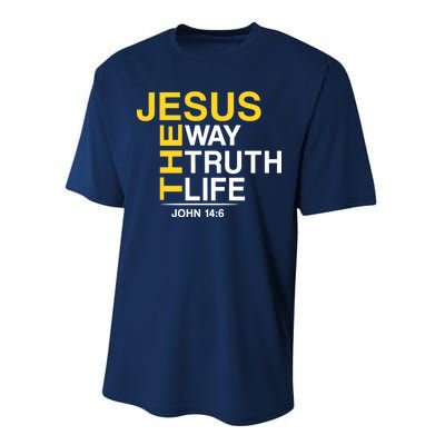 Jesus The Way Truth Life John 14:6 Performance Sprint T-Shirt