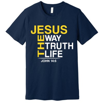 Jesus The Way Truth Life John 14:6 Premium T-Shirt