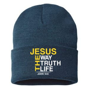 Jesus The Way Truth Life John 14:6 Sustainable Knit Beanie