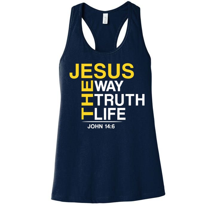 Jesus The Way Truth Life John 14:6 Women's Racerback Tank