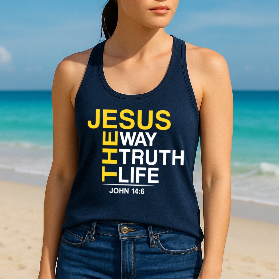 Jesus The Way Truth Life John 14:6 Womens Tank Top