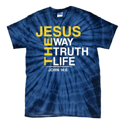 Jesus The Way Truth Life John 14:6 Tie-Dye T-Shirt