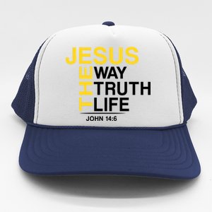 Jesus The Way Truth Life John 14:6 Trucker Hat