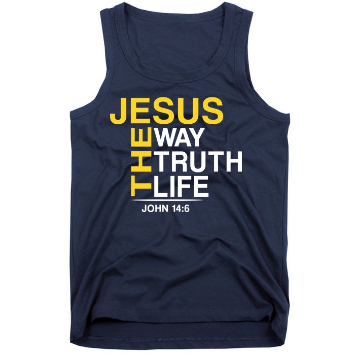 Jesus The Way Truth Life John 14:6 Tank Top