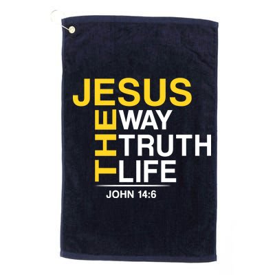 Jesus The Way Truth Life John 14:6 Platinum Collection Golf Towel