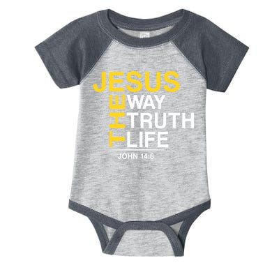 Jesus The Way Truth Life John 14:6 Infant Baby Jersey Bodysuit