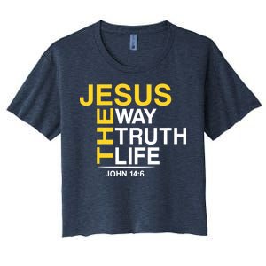 Jesus The Way Truth Life John 14:6 Women's Crop Top Tee