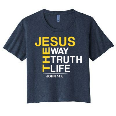 Jesus The Way Truth Life John 14:6 Women's Crop Top Tee