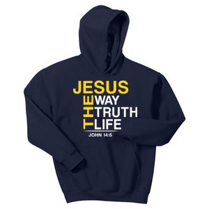 Jesus The Way Truth Life John 14:6 Kids Hoodie