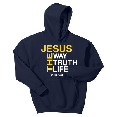 Jesus The Way Truth Life John 14:6 Kids Hoodie