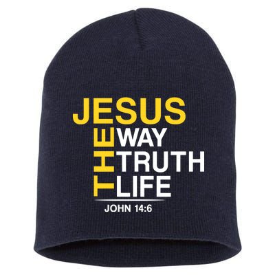 Jesus The Way Truth Life John 14:6 Short Acrylic Beanie