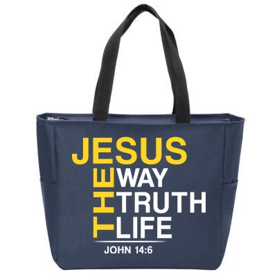 Jesus The Way Truth Life John 14:6 Zip Tote Bag