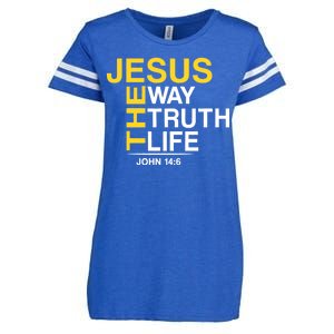 Jesus The Way Truth Life John 14:6 Enza Ladies Jersey Football T-Shirt