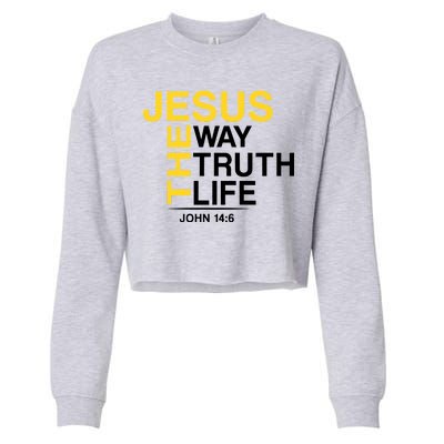 Jesus The Way Truth Life John 14:6 Cropped Pullover Crew