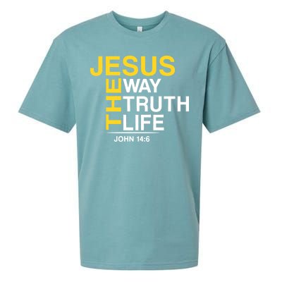 Jesus The Way Truth Life John 14:6 Sueded Cloud Jersey T-Shirt