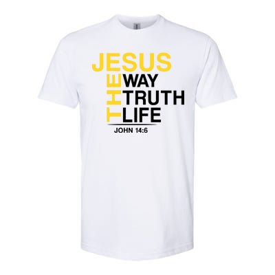 Jesus The Way Truth Life John 14:6 Softstyle® CVC T-Shirt