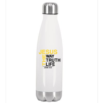 Jesus The Way Truth Life John 14:6 Stainless Steel Insulated Water Bottle