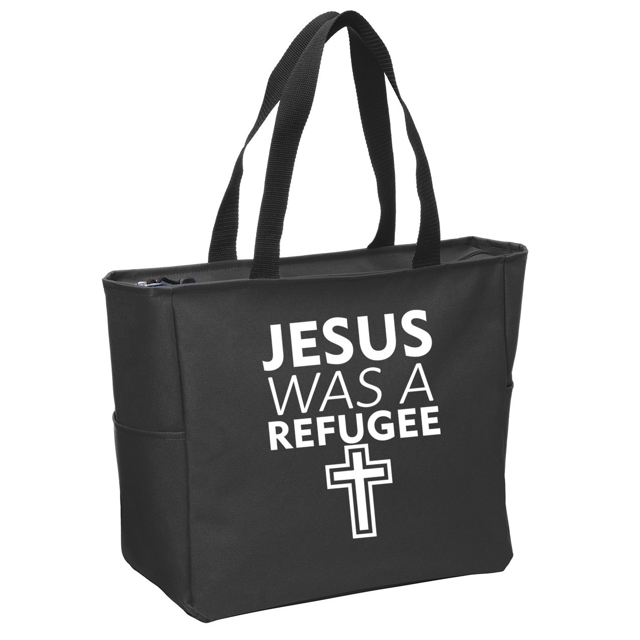 Jesus Was A Refugee Anti Travel Ban Welcome Refugees Zip Tote Bag
