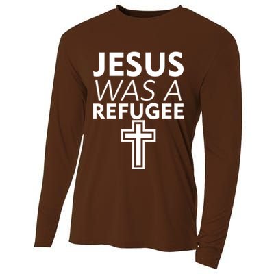 Jesus Was A Refugee Anti Travel Ban Welcome Refugees Cooling Performance Long Sleeve Crew