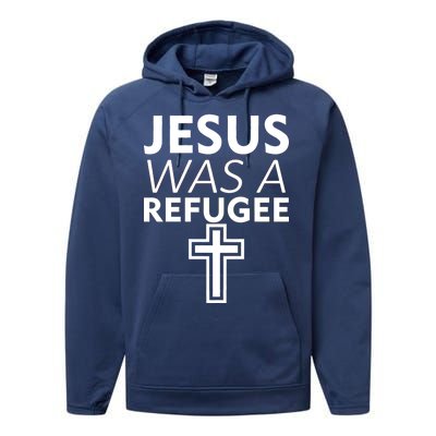 Jesus Was A Refugee Anti Travel Ban Welcome Refugees Performance Fleece Hoodie