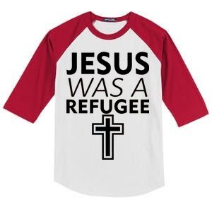 Jesus Was A Refugee Anti Travel Ban Welcome Refugees Kids Colorblock Raglan Jersey