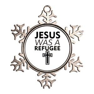 Jesus Was A Refugee Anti Travel Ban Welcome Refugees Metallic Star Ornament