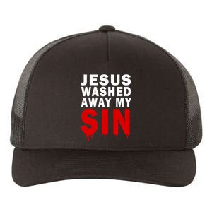 Jesus Washed Away My Sin Yupoong Adult 5-Panel Trucker Hat