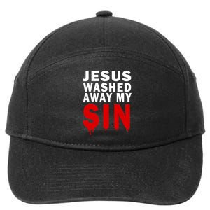 Jesus Washed Away My Sin 7-Panel Snapback Hat