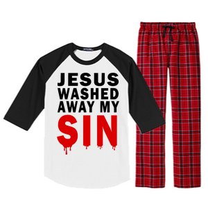 Jesus Washed Away My Sin Raglan Sleeve Pajama Set