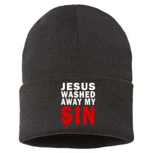 Jesus Washed Away My Sin Sustainable Knit Beanie