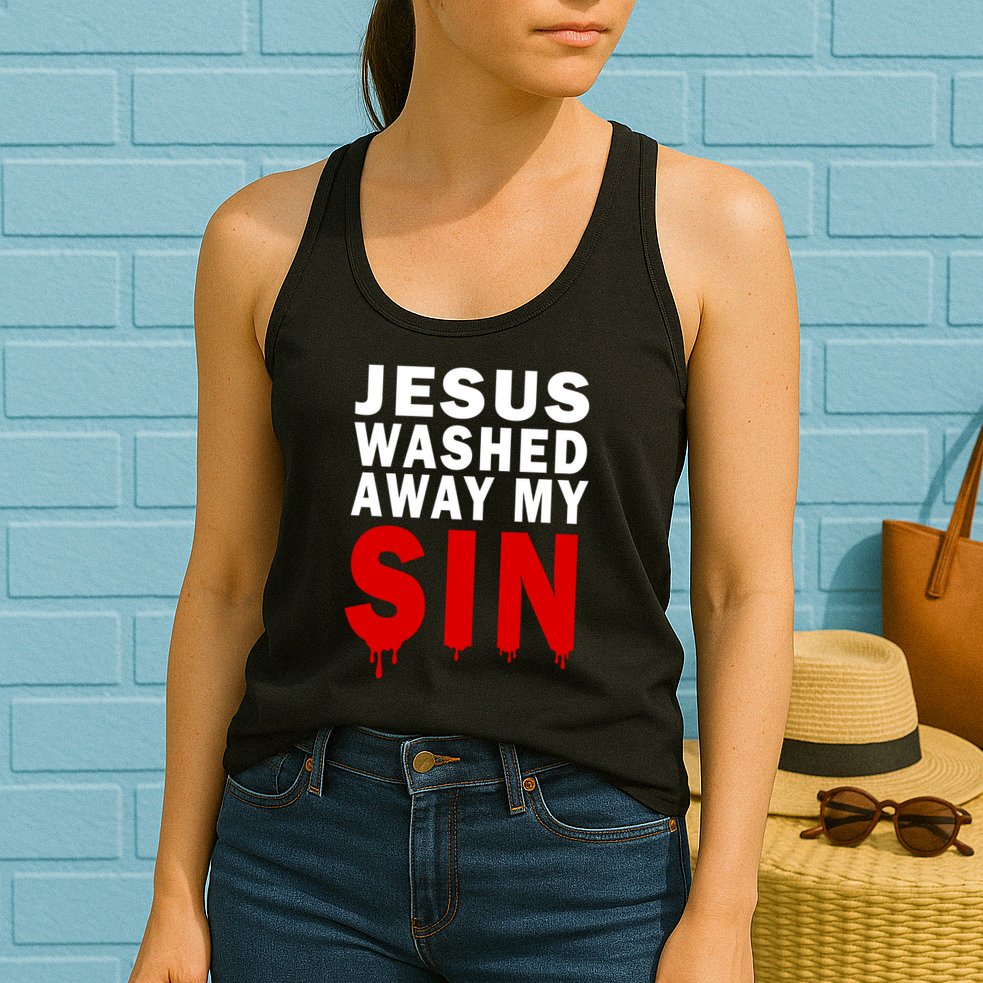 Jesus Washed Away My Sin Womens Tank Top