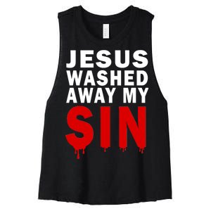 Jesus Washed Away My Sin Women's Racerback Cropped Tank