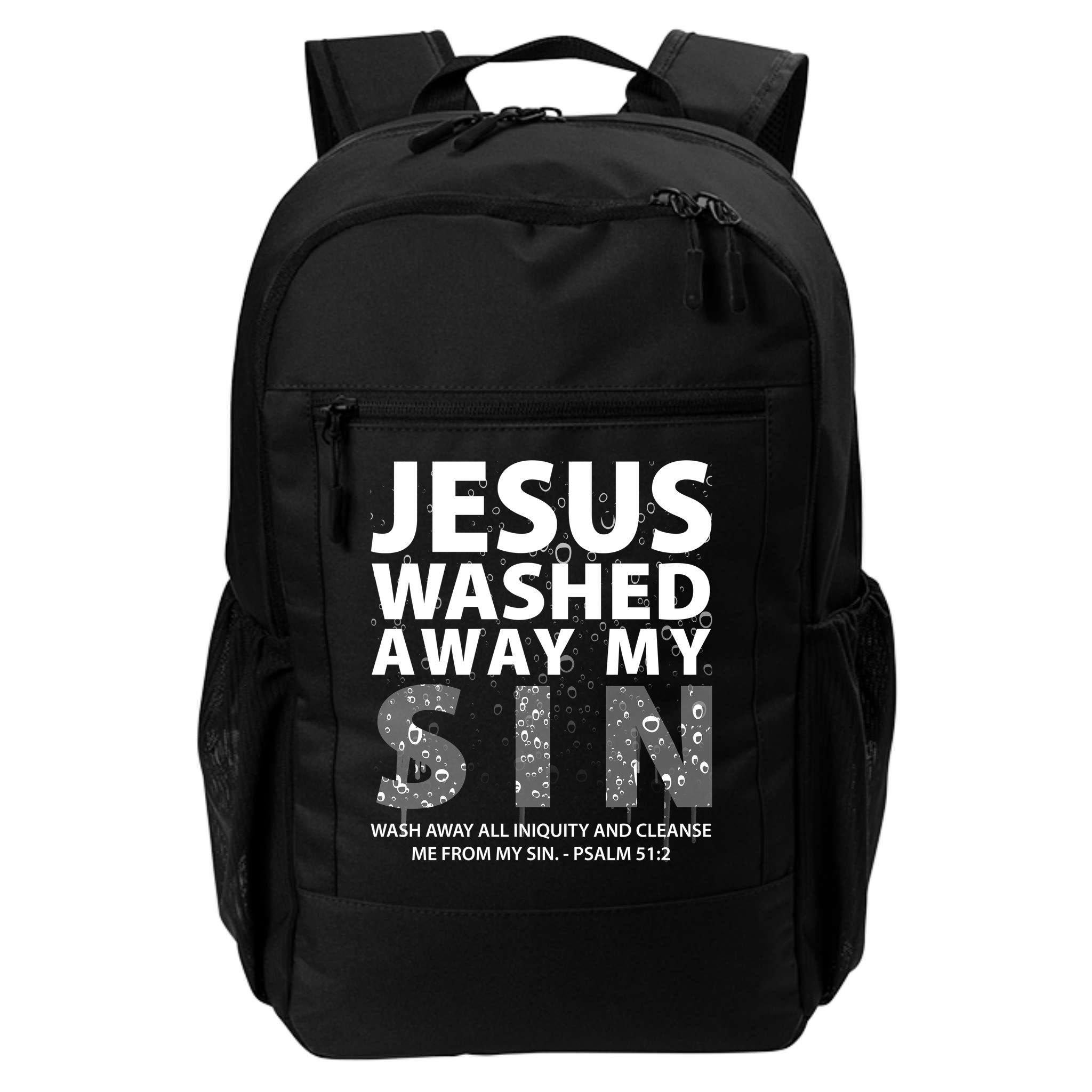 Jesus Washed Away My Sin Catholic Backpack