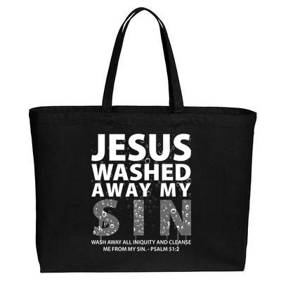 Jesus Washed Away My Sin Catholic Cotton Canvas Jumbo Tote