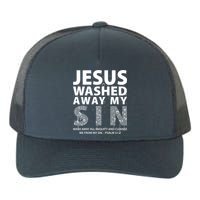 Jesus Washed Away My Sin Catholic Yupoong Adult 5-Panel Trucker Hat