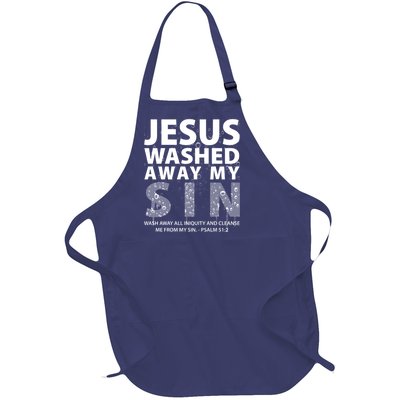 Jesus Washed Away My Sin Catholic Full-Length Apron With Pockets