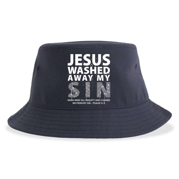 Jesus Washed Away My Sin Catholic Sustainable Bucket Hat